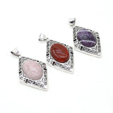 Abalone Shell Pendant Rose Pink Quartz Amethyst Charms for Jewelry Making