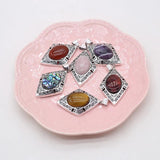 Abalone Shell Pendant Rose Pink Quartz Amethyst Charms for Jewelry Making