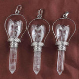 Vintage Silver Plated Crystal Angel Pendulum Jewelry