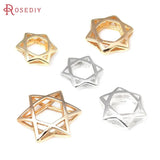 10PCS 18K Brass Hollow Star Charms for DIY Jewelry Making