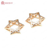 10PCS 18K Brass Hollow Star Charms for DIY Jewelry Making