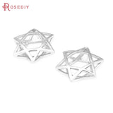 10PCS 18K Brass Hollow Star Charms for DIY Jewelry Making