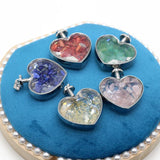 Mini Stone Heart Shaped Wishing Bottles Amethyst Pendant Necklace