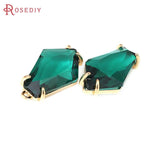 4PCS 18K Brass Glass Charms Pendants Diy Jewelry Making Supplies