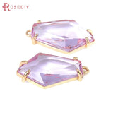 4PCS 18K Brass Glass Charms Pendants Diy Jewelry Making Supplies