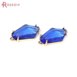 4PCS 18K Brass Glass Charms Pendants Diy Jewelry Making Supplies