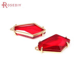 4PCS 18K Brass Glass Charms Pendants Diy Jewelry Making Supplies