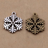 30pcs Christmas Snowflake Charms Beads Pendants for Jewelry Making DIY