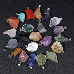5pcs Rough Quartz Crystal Energy Charms for DIY Jewelry Making