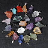 5pcs Rough Quartz Crystal Energy Charms for DIY Jewelry Making