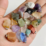 5pcs Rough Quartz Crystal Energy Charms for DIY Jewelry Making