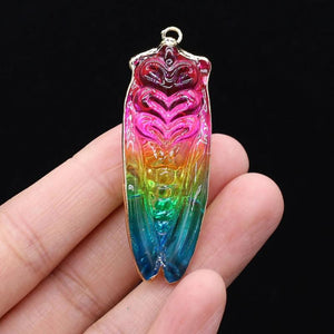 Colorful Crystal Quartz Insect Pendant for DIY Necklace