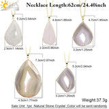 Natural Agate Geode Pendant Necklace for Women Reiki Druzy Crystal