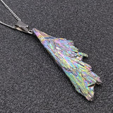 Colorful Tourmaline Peacock Tail Necklace Pendant
