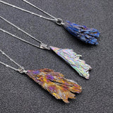 Colorful Tourmaline Peacock Tail Necklace Pendant