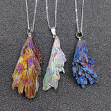 Colorful Tourmaline Peacock Tail Necklace Pendant