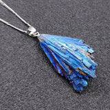 Colorful Tourmaline Peacock Tail Necklace Pendant