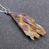 Colorful Tourmaline Peacock Tail Necklace Pendant