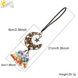 CSJA 7 Chakra Crescent Moon Pendant Car Hanging Healing Charm Jewelry H058
