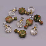 Natural Stone Perfume Bottle Pendant Semi-Precious Charm DIY Necklace Accessory