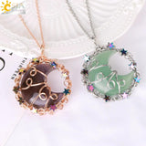 CSJA Moon Star Pendant Necklace Wire Wrap Quartz Jewelry H028