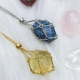 Crystal Stone Holder Necklace - Silver Chain