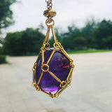 Crystal Stone Holder Necklace - Silver Chain