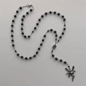 Fairy Charm Gemstone Rosary Necklace