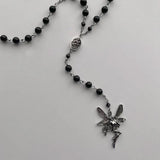 Fairy Charm Gemstone Rosary Necklace