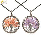 CSJA 7 Chakra Tree of Life Necklace Pendant