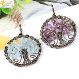 CSJA 7 Chakra Tree of Life Necklace Pendant
