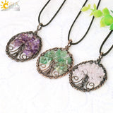 CSJA 7 Chakra Tree of Life Necklace Pendant