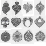 2pcs Antique Alloy Hollow Lily Flower Charms for DIY Jewelry Making