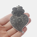 2pcs Antique Alloy Hollow Lily Flower Charms for DIY Jewelry Making