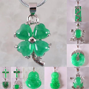 Animal Crab Turtle Green Jades Cross Pendant Necklace