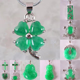 Animal Crab Turtle Green Jades Cross Pendant Necklace