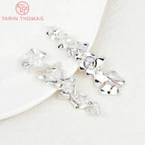 4PCS 24K Champagne Plated Brass 5 Connect Flower Charms Pendants