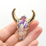 Colorful Bull Head Pendant for DIY Necklace, 40x45mm
