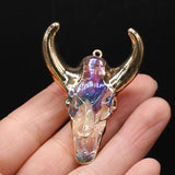 Colorful Bull Head Pendant for DIY Necklace, 40x45mm
