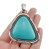 2 x Antique Silver Triangle Shape Charms 70x63mm