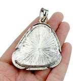 2 x Antique Silver Triangle Shape Charms 70x63mm