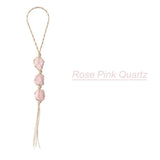 Raw Quartz Car Rearview Mirror Pendant Dream Catcher Home Ornament