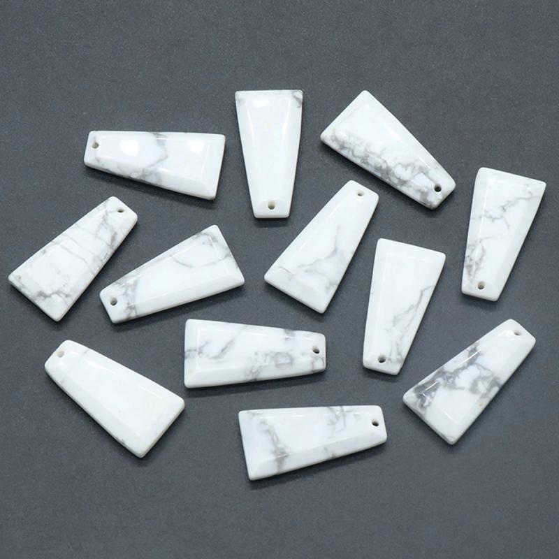 4pc Natural Stone Pendant Trapezoid Rose Quartz Amazonite Polished Gemstone