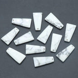 4pc Natural Stone Pendant Trapezoid Rose Quartz Amazonite Polished Gemstone