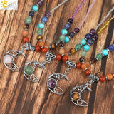 CSJA Mushroom Pendant Choker Pink Quartz Crystal Necklace
