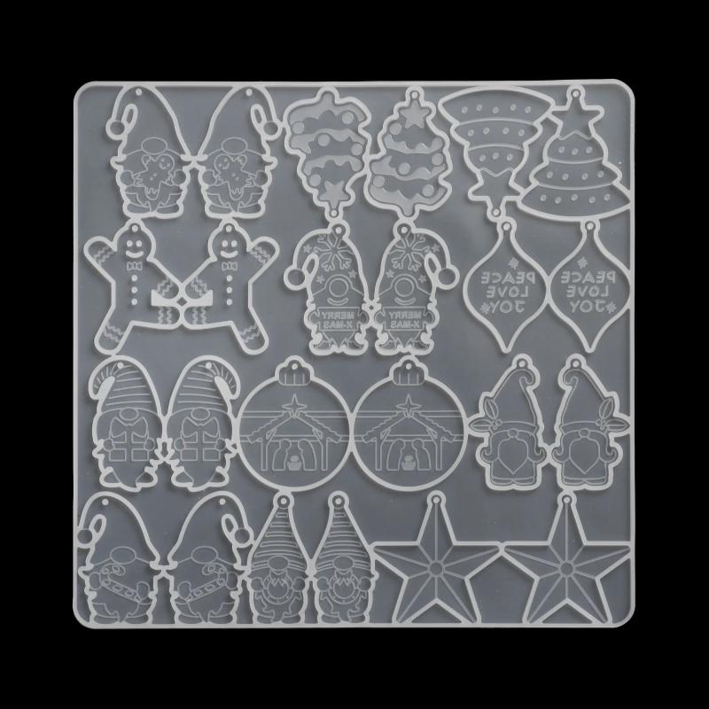 Dwarf UV Epoxy Merry Christmas Silicone Mould Keychain Molds Earrings Resin Mold