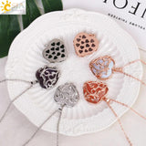 CSJA Natural Stone Heart Necklace Amethysts Charms Jewelry H117