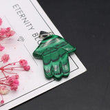 Stone Crystal Opal Pendant Hamsa Hand Agate Charms for Jewelry Making