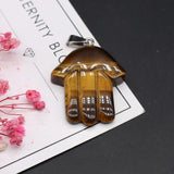 Stone Crystal Opal Pendant Hamsa Hand Agate Charms for Jewelry Making