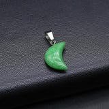 6PCS Moon Crystal Pendant Natural Stone Agate Sodalite DIY Jewelry Making